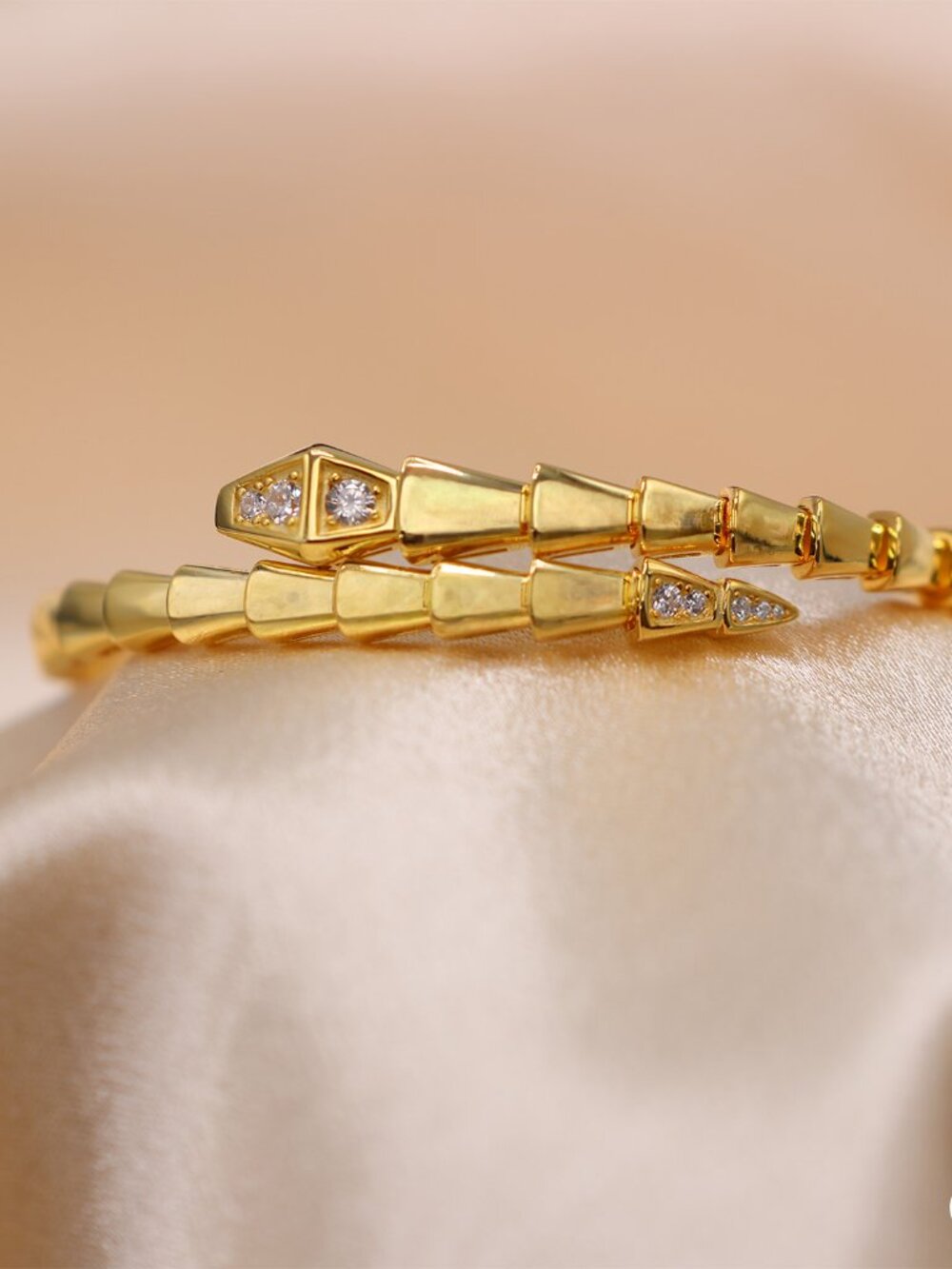 925 Sterling Silver Snake-Style Bangle Bracelet